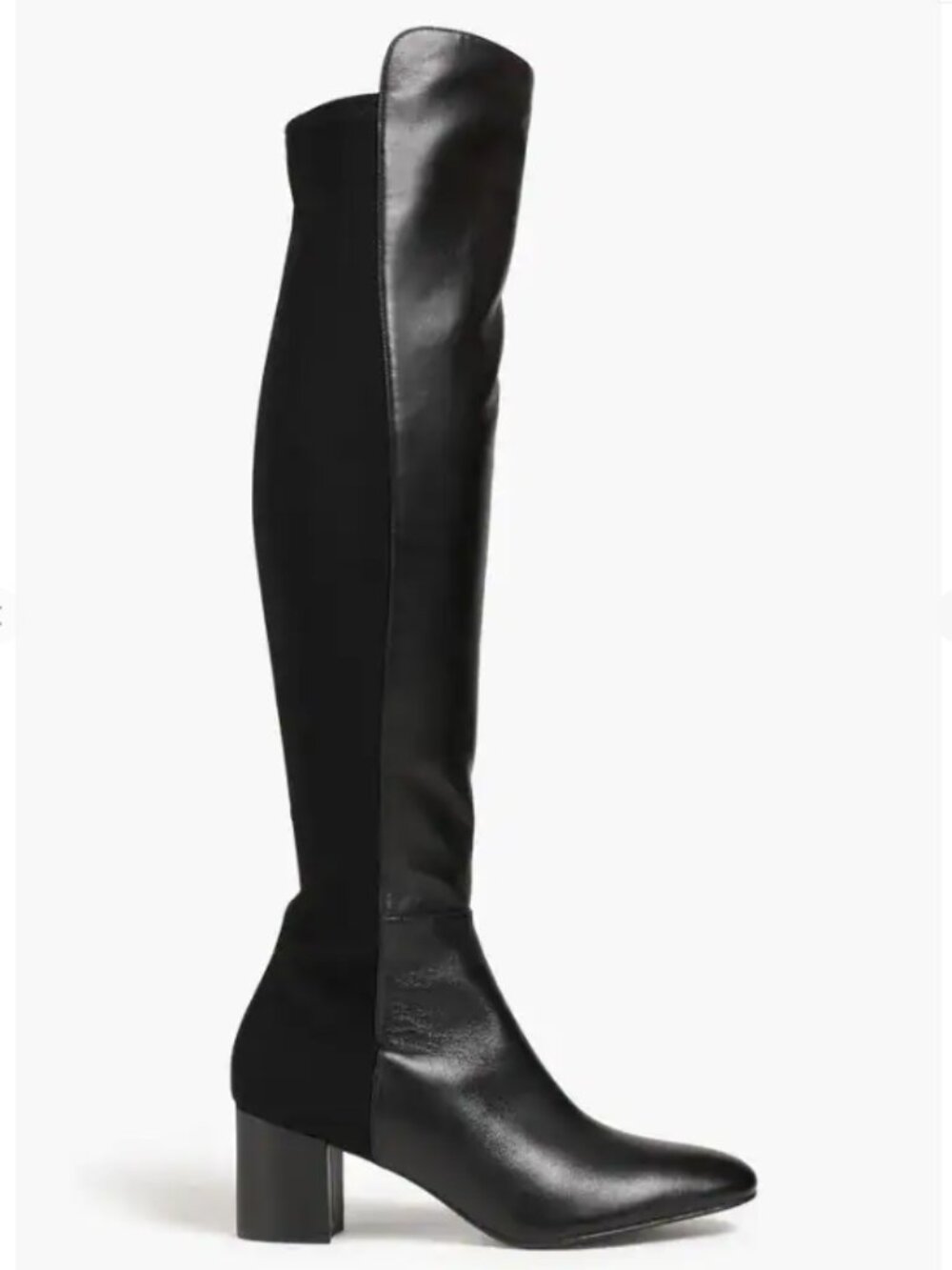 Stuart Weitzman Gillian 60 Tall Leather Boots Black Knee High Size 8 NWT